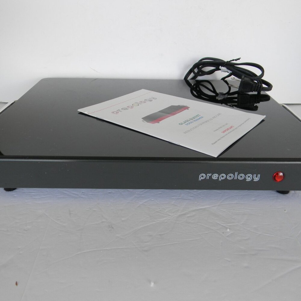 NEW Prepology Glass Buffet 15"x12" Warming Tray with Stay Cool Handles PEPPER